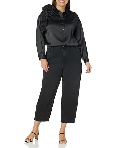 The Drop Women's Black Corsage Blouse by @itsjuliettefoxx, L
