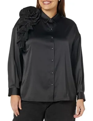 The Drop Women's Black Corsage Blouse by @itsjuliettefoxx, L