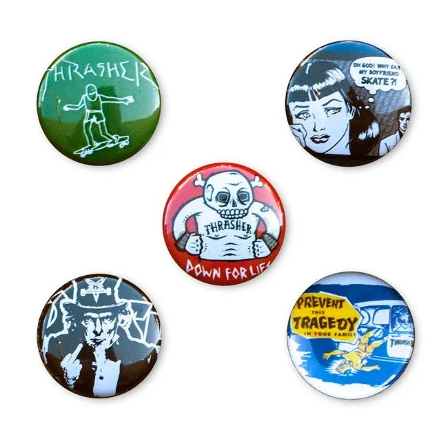 Thrasher - Usual Suspects Buttons 5 Pack