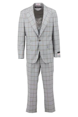 Tiglio Rosso Orvietto Gray with Brown Window Pain Semi Wide Leg TL5576