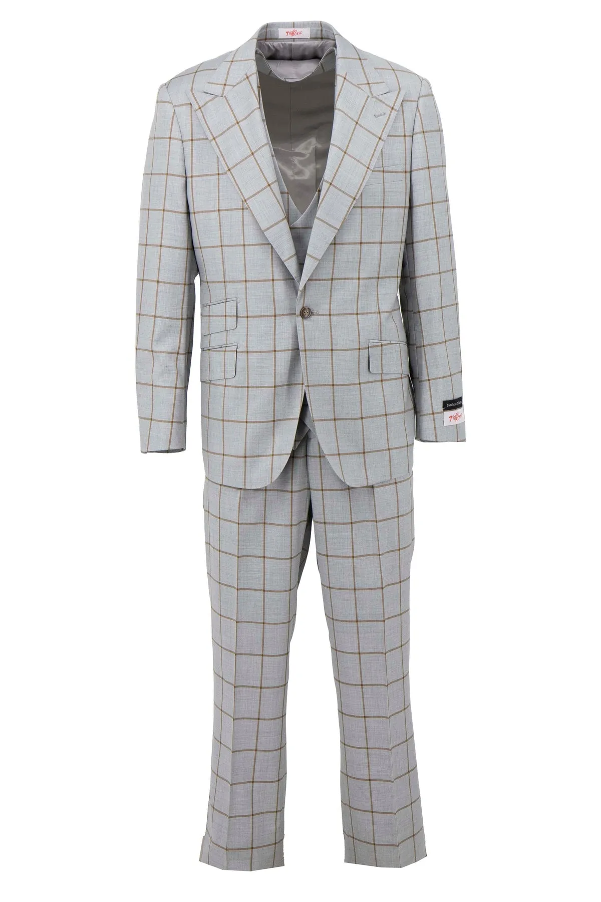 Tiglio Rosso Orvietto Gray with Brown Window Pain Semi Wide Leg TL5576
