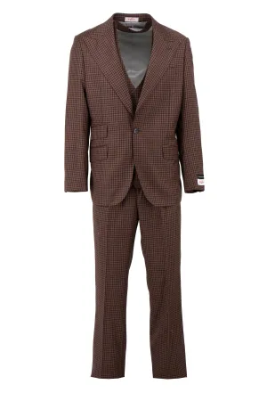 Tiglio Rosso Orvietto Mocha/Navy Check Semi Wide Leg TL5541