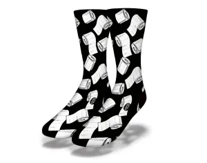 TOILET PAPER CRISIS Funny Coronavirus Quarantine Socks (Black)