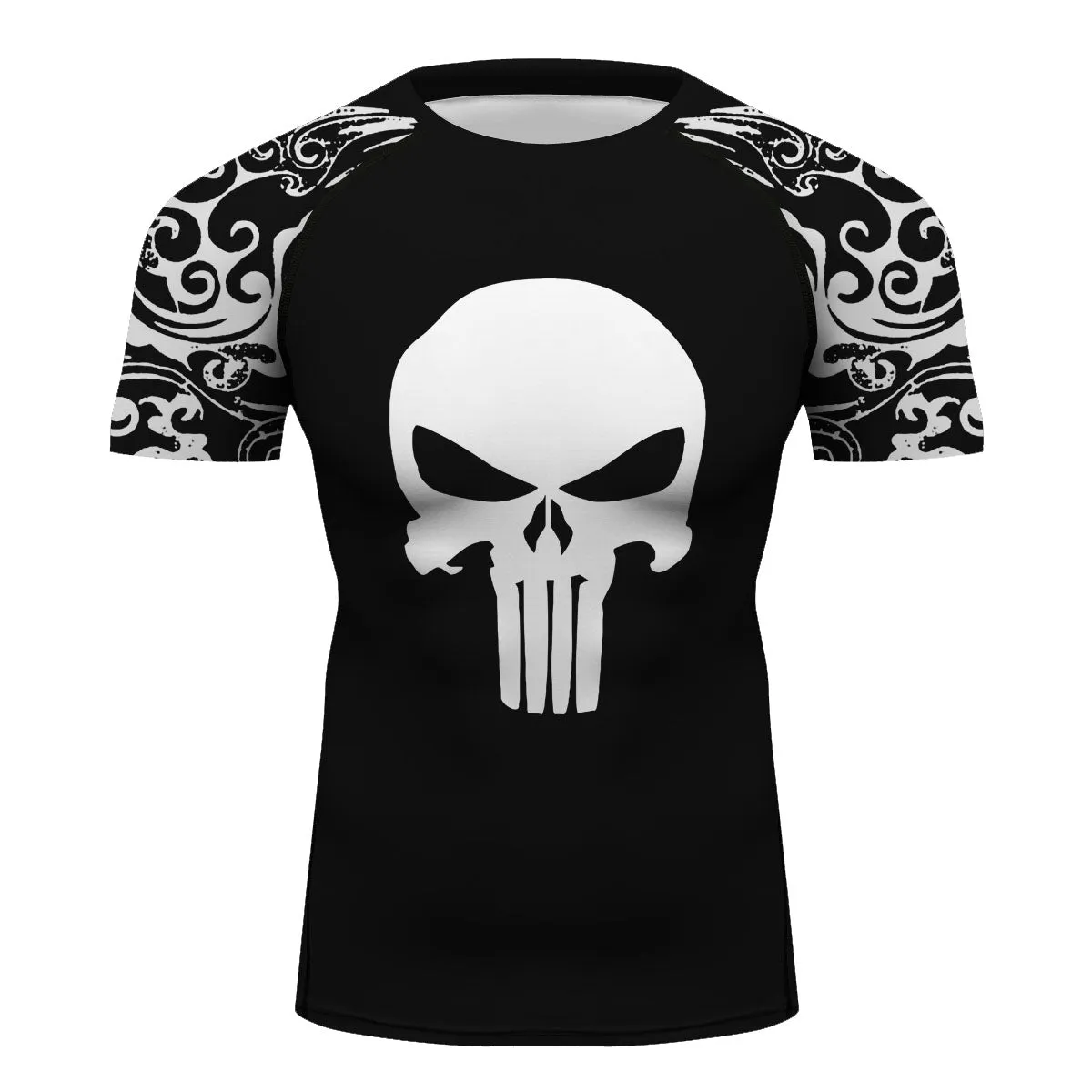 Totem Bones Skull Gym Sport Compression Shirt Rash Guard