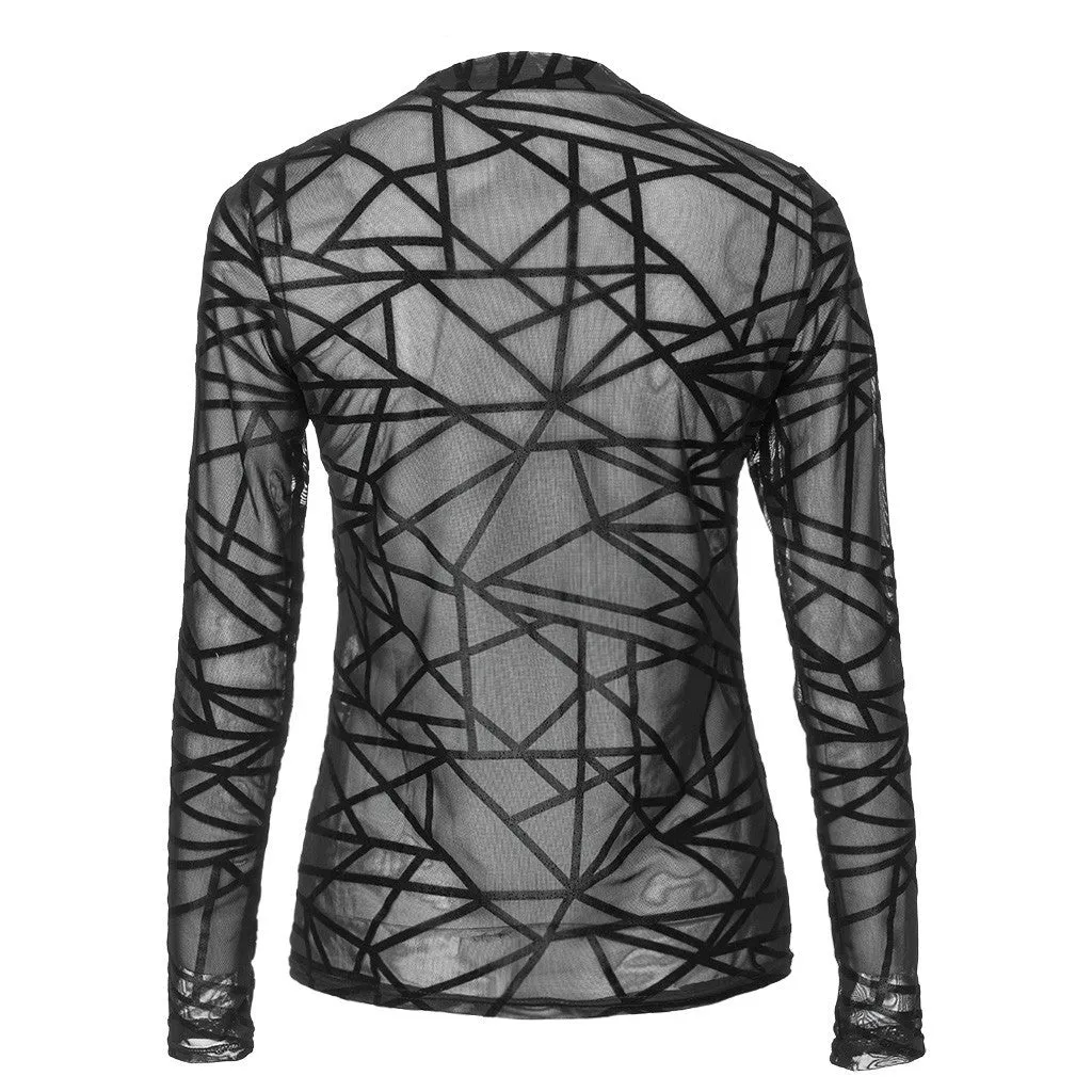 Transparent Mesh Women's Blouse
