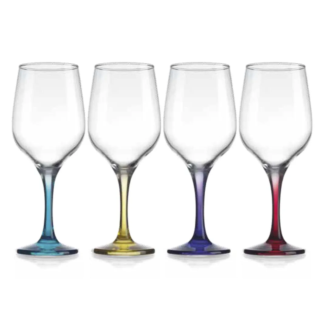 Tri Color S/4 15.5oz Stem Drinking Glass