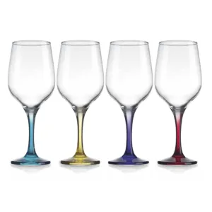 Tri Color S/4 15.5oz Stem Drinking Glass