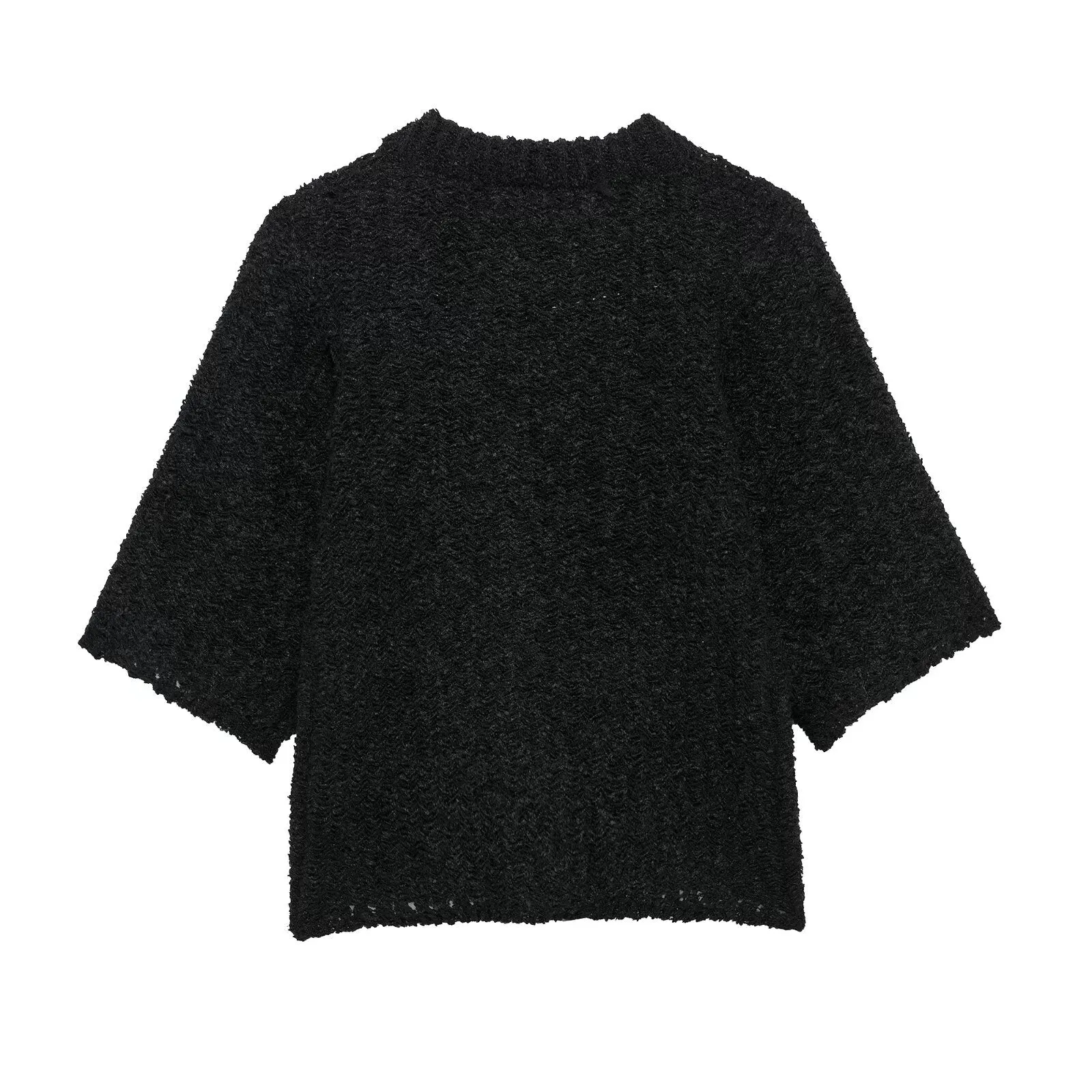 Tulle Bow Short Sleeve Knit Top