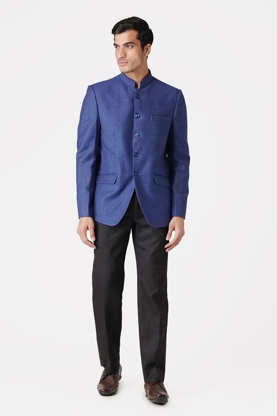 Tweed Blue Bandhgala