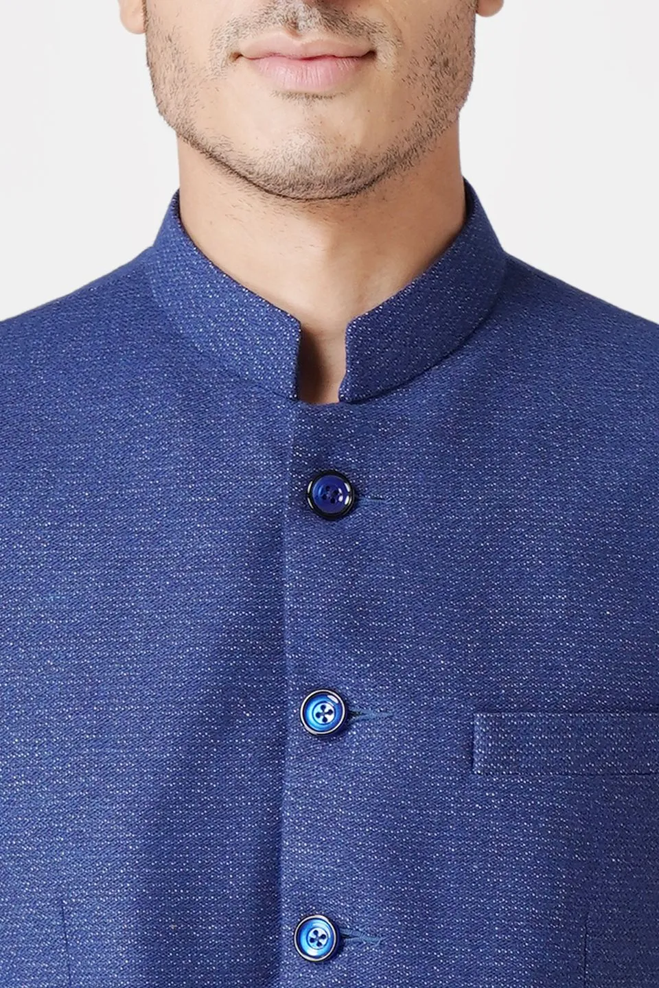 Tweed Blue Bandhgala