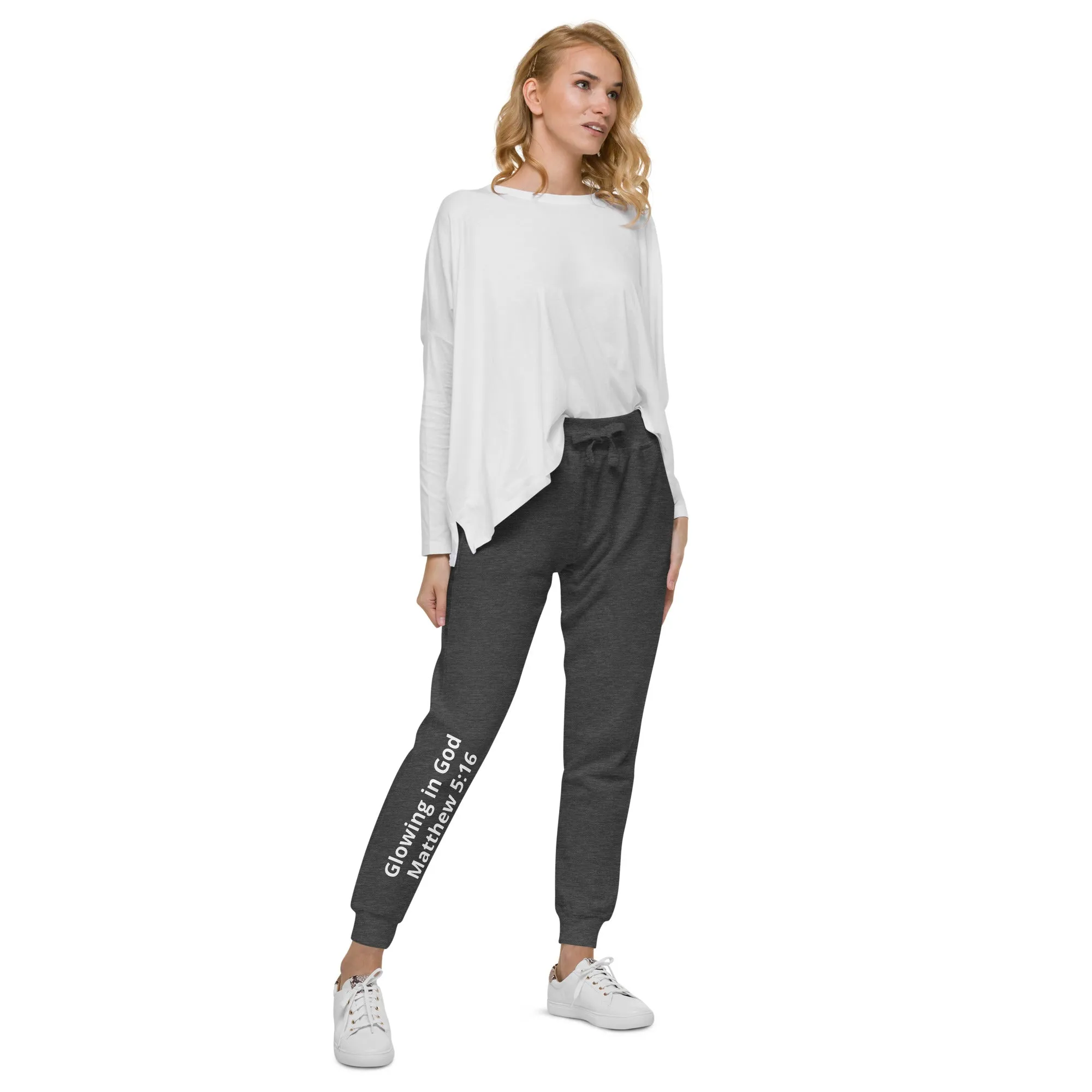 Unisex fleece sweatpants - Glowing in God