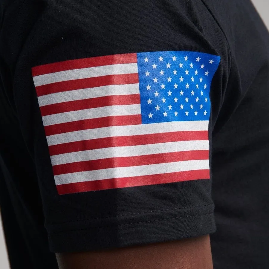 USA Flag Basic T-Shirts - Black - 5 Pack