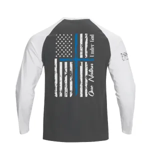 USA FLAG RAGLAN GRAPHIC LONG SLEEVE T-SHIRT