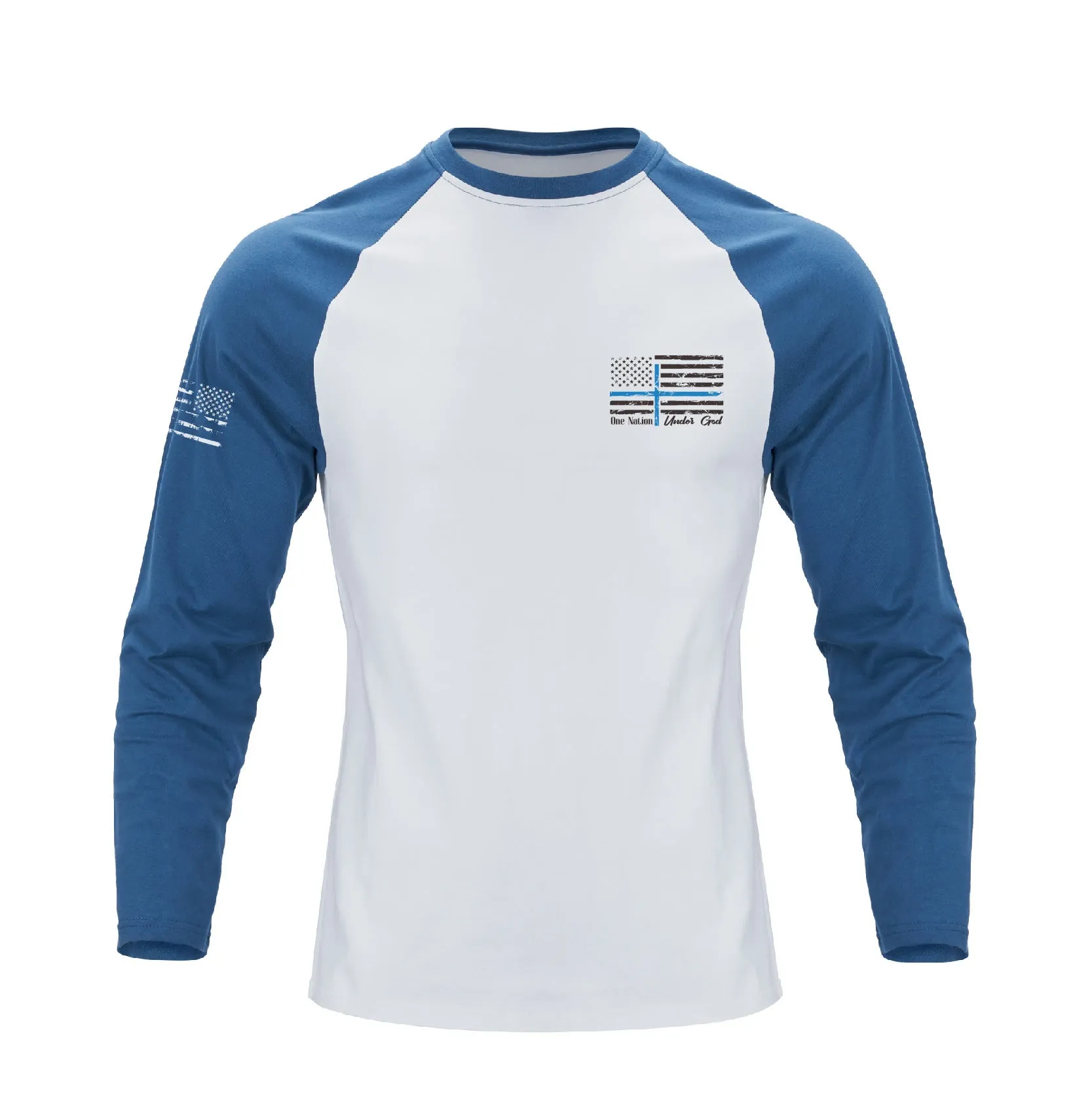 USA FLAG RAGLAN GRAPHIC LONG SLEEVE T-SHIRT