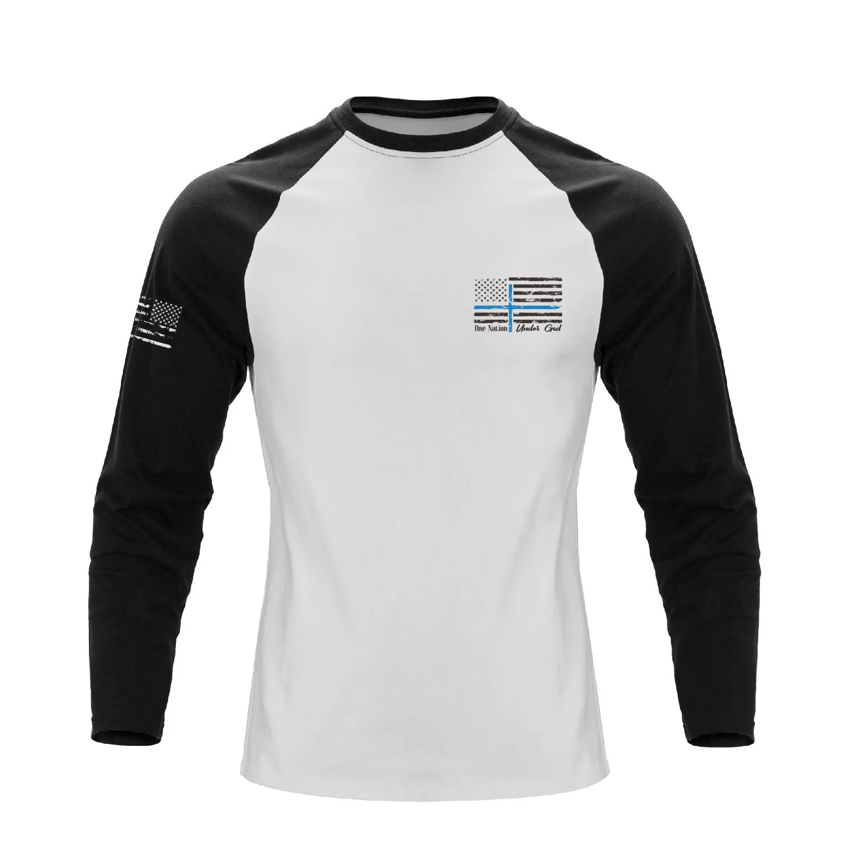 USA FLAG RAGLAN GRAPHIC LONG SLEEVE T-SHIRT