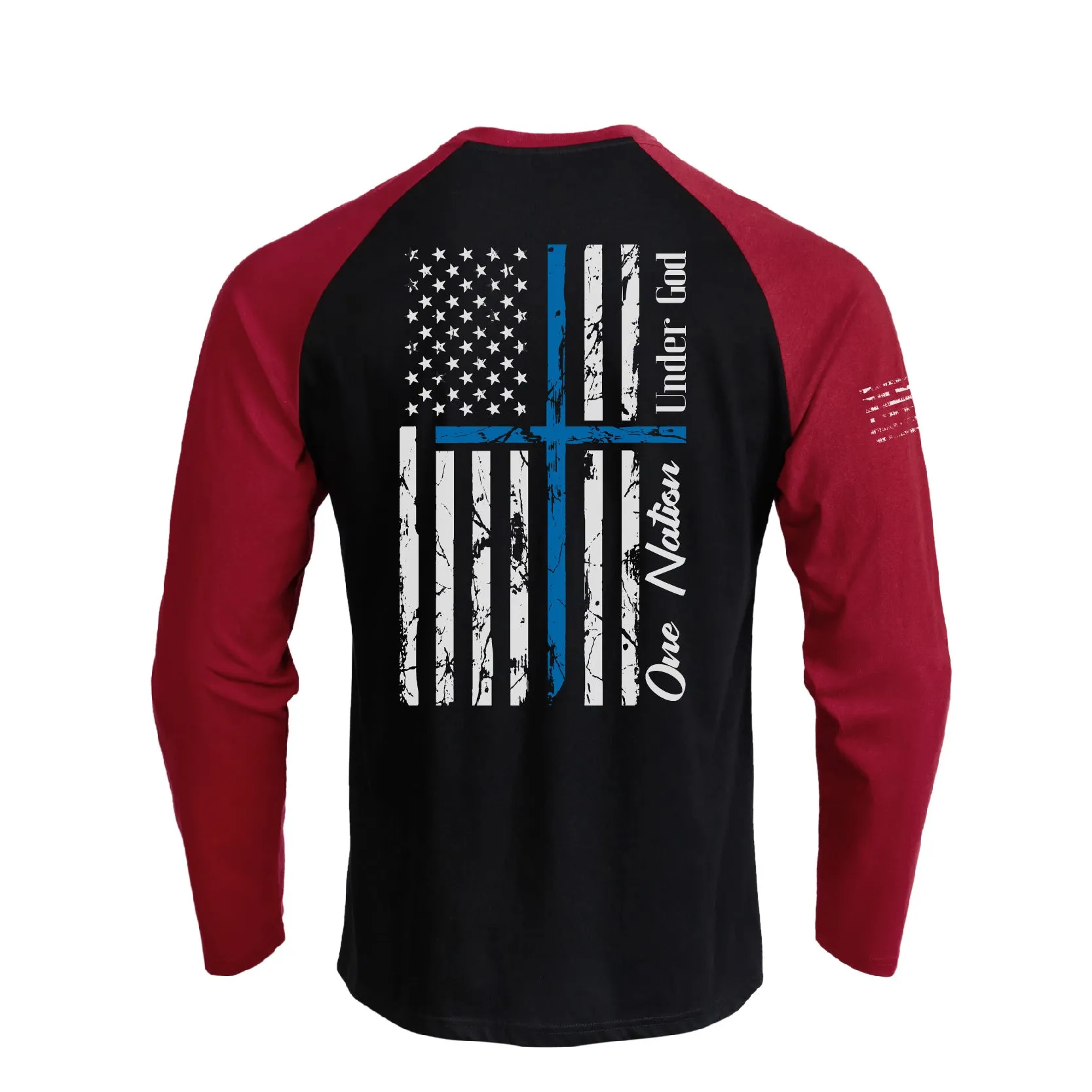 USA FLAG RAGLAN GRAPHIC LONG SLEEVE T-SHIRT