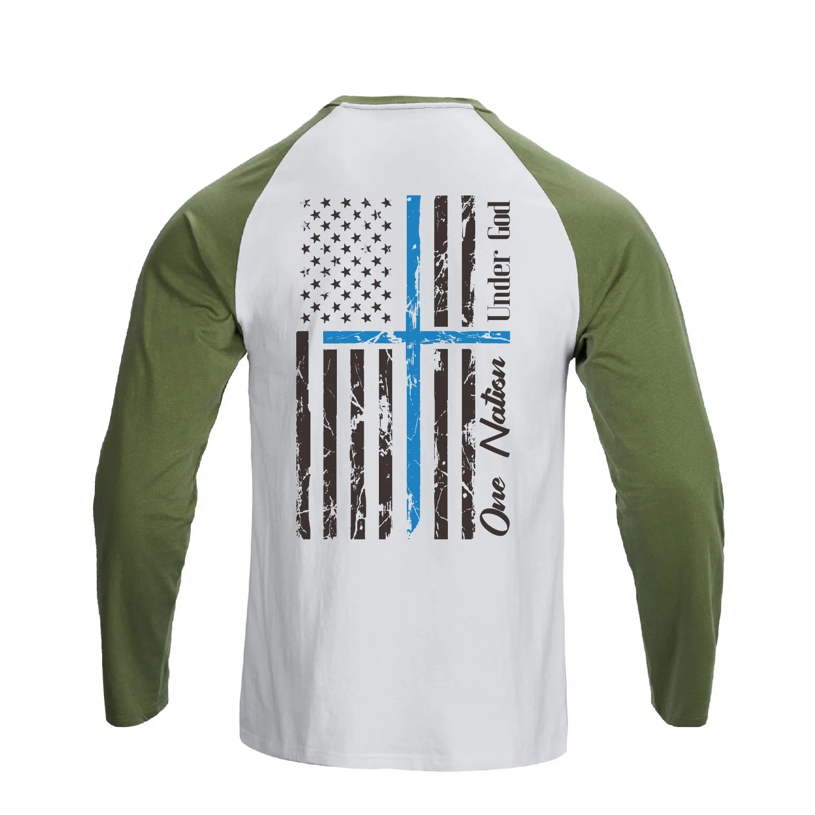 USA FLAG RAGLAN GRAPHIC LONG SLEEVE T-SHIRT
