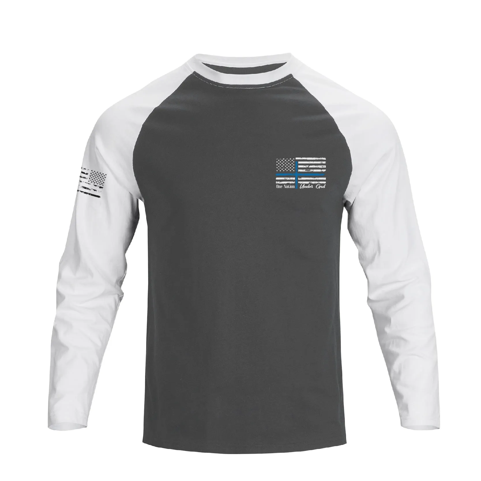 USA FLAG RAGLAN GRAPHIC LONG SLEEVE T-SHIRT