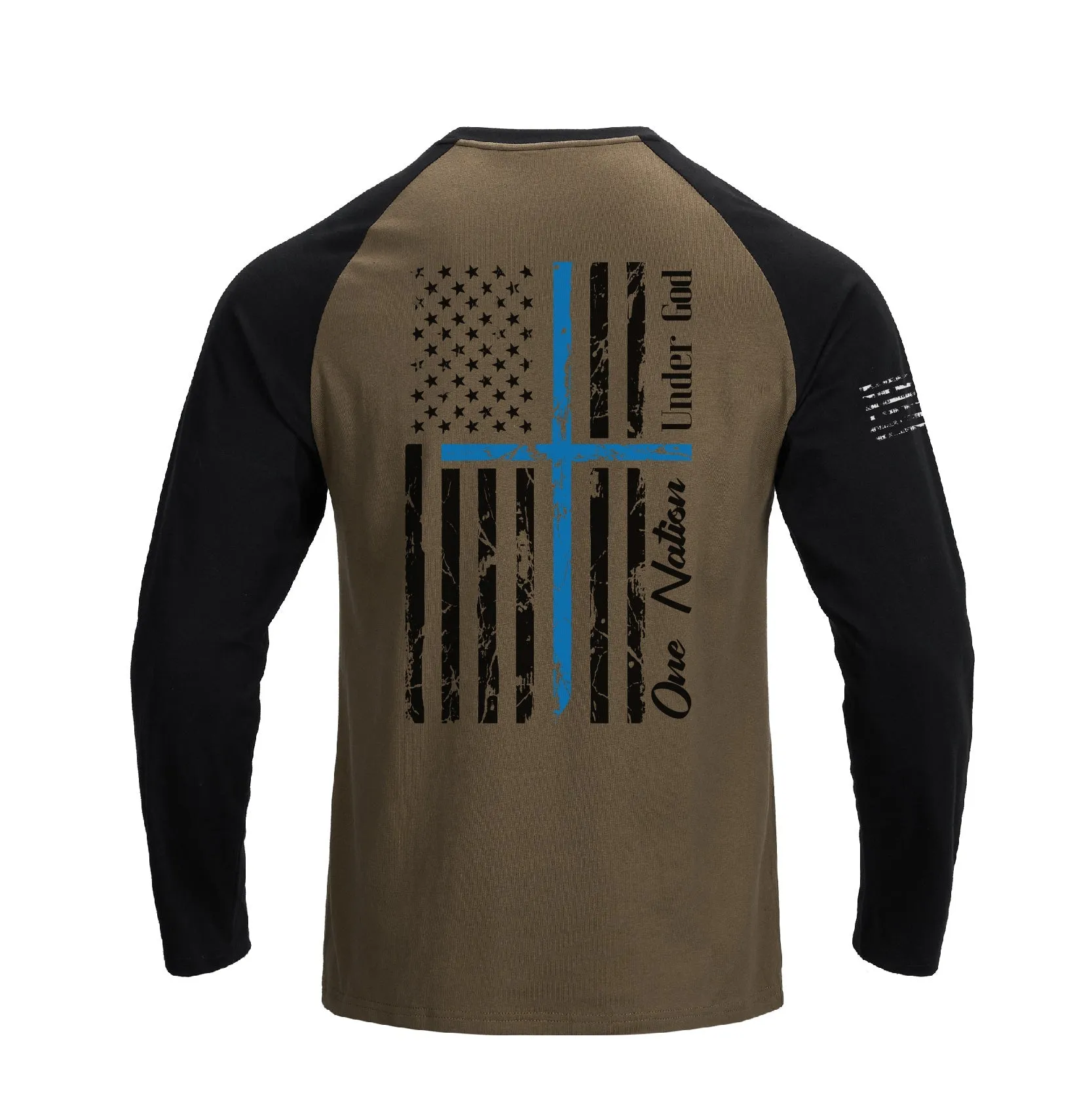 USA FLAG RAGLAN GRAPHIC LONG SLEEVE T-SHIRT