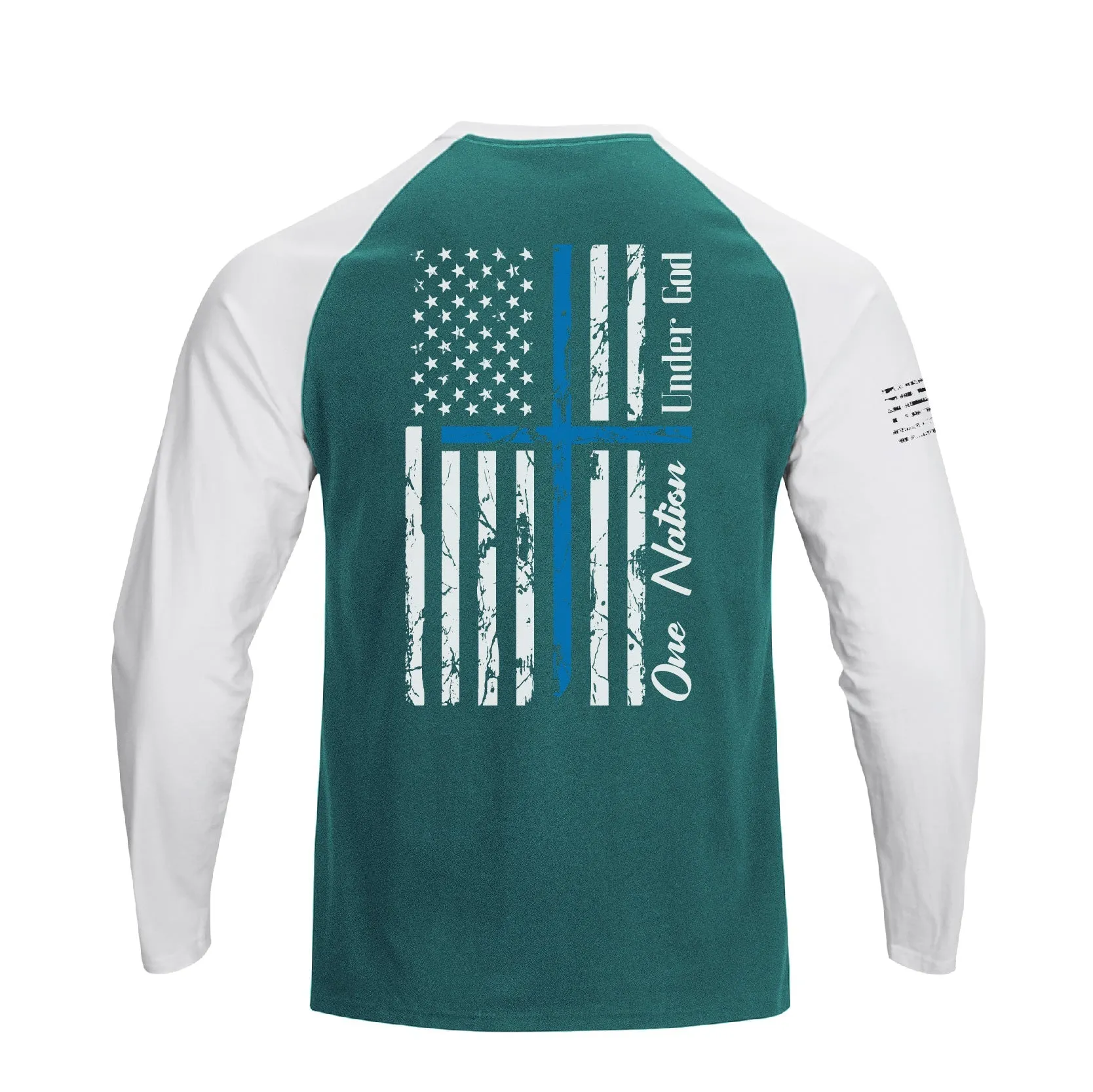 USA FLAG RAGLAN GRAPHIC LONG SLEEVE T-SHIRT
