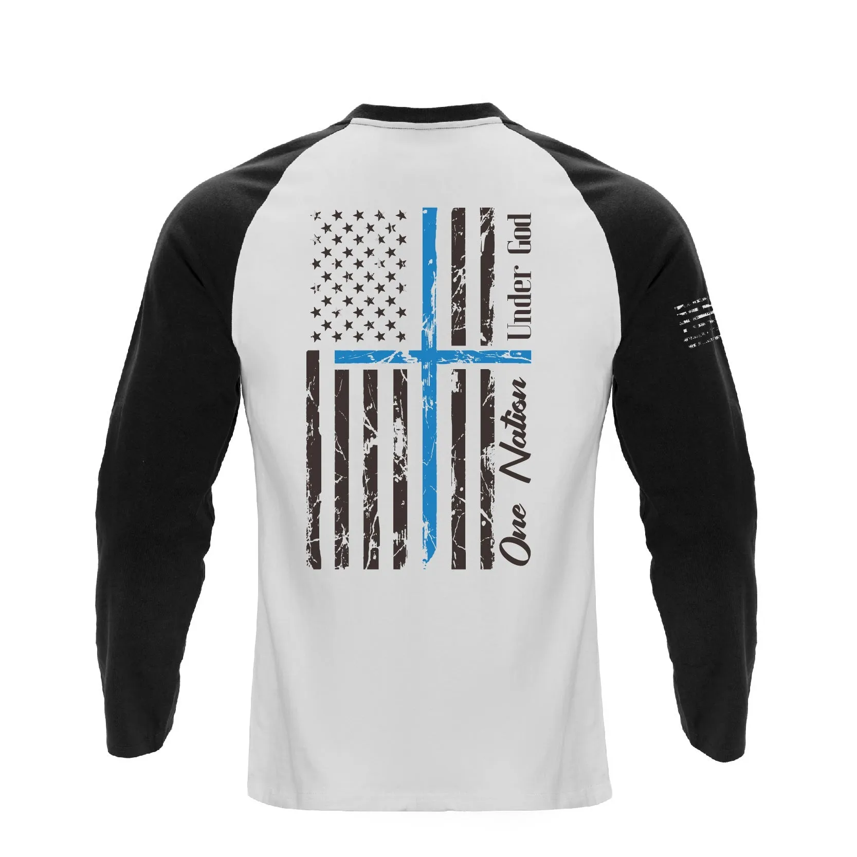 USA FLAG RAGLAN GRAPHIC LONG SLEEVE T-SHIRT
