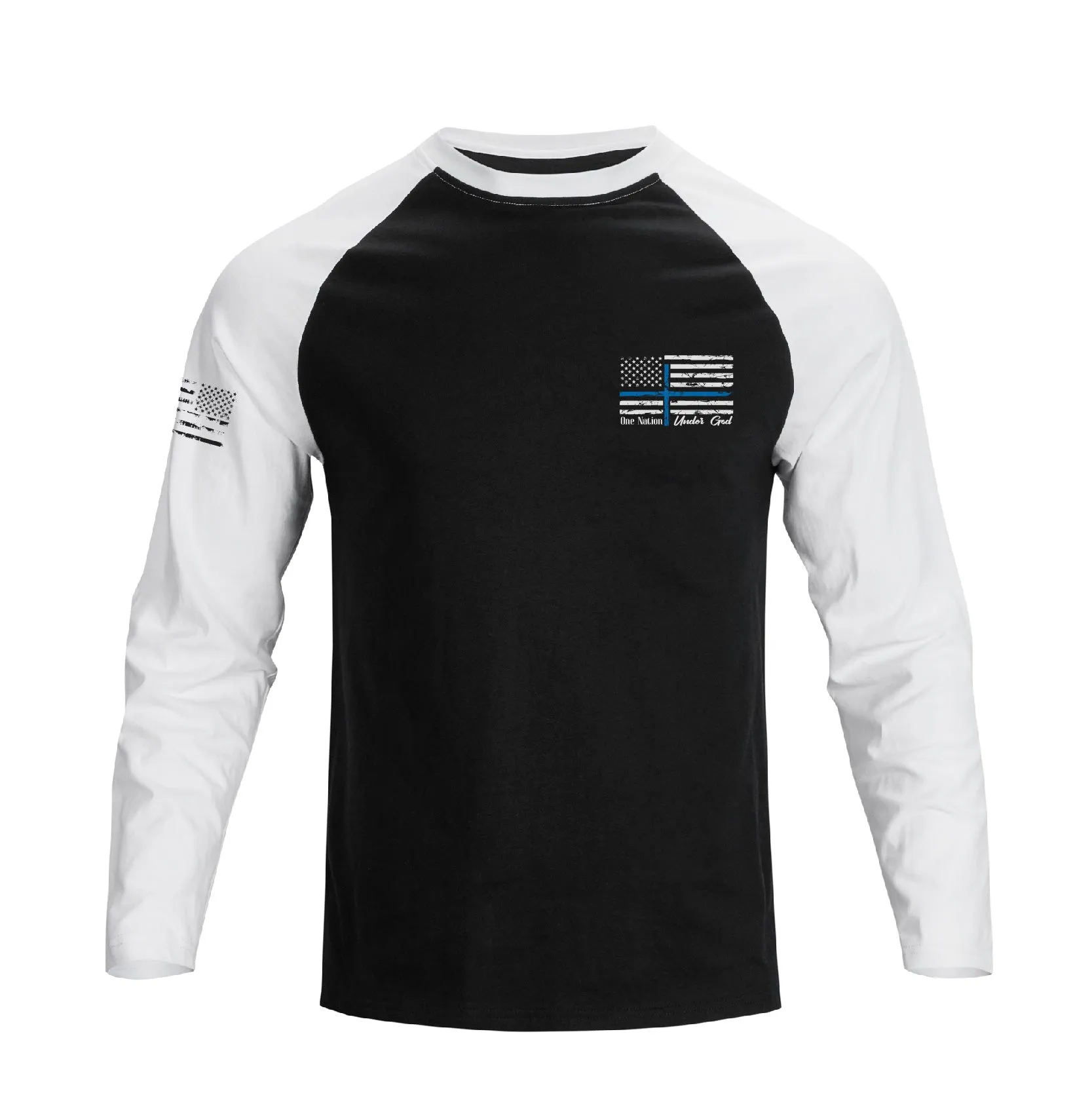 USA FLAG RAGLAN GRAPHIC LONG SLEEVE T-SHIRT