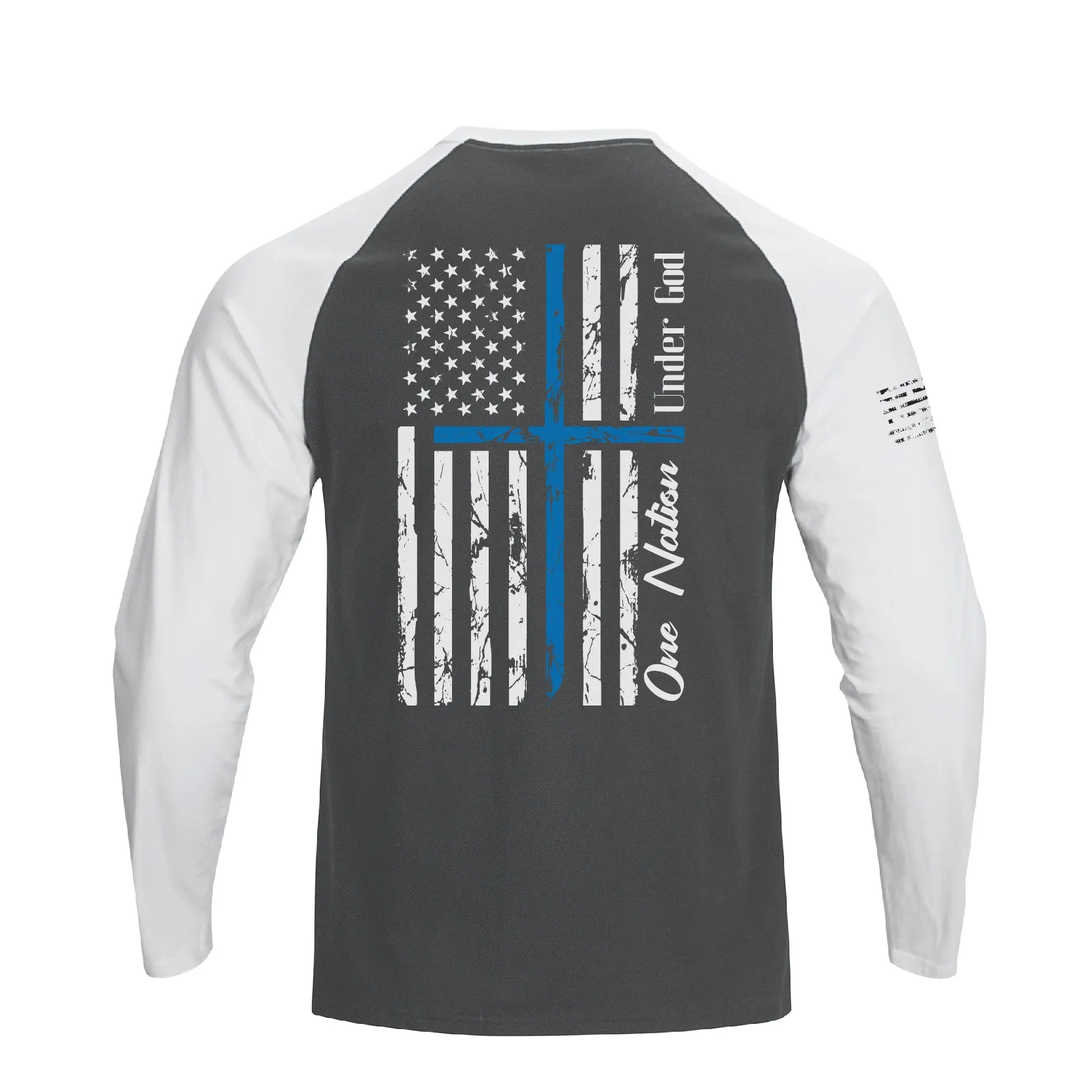 USA FLAG RAGLAN GRAPHIC LONG SLEEVE T-SHIRT
