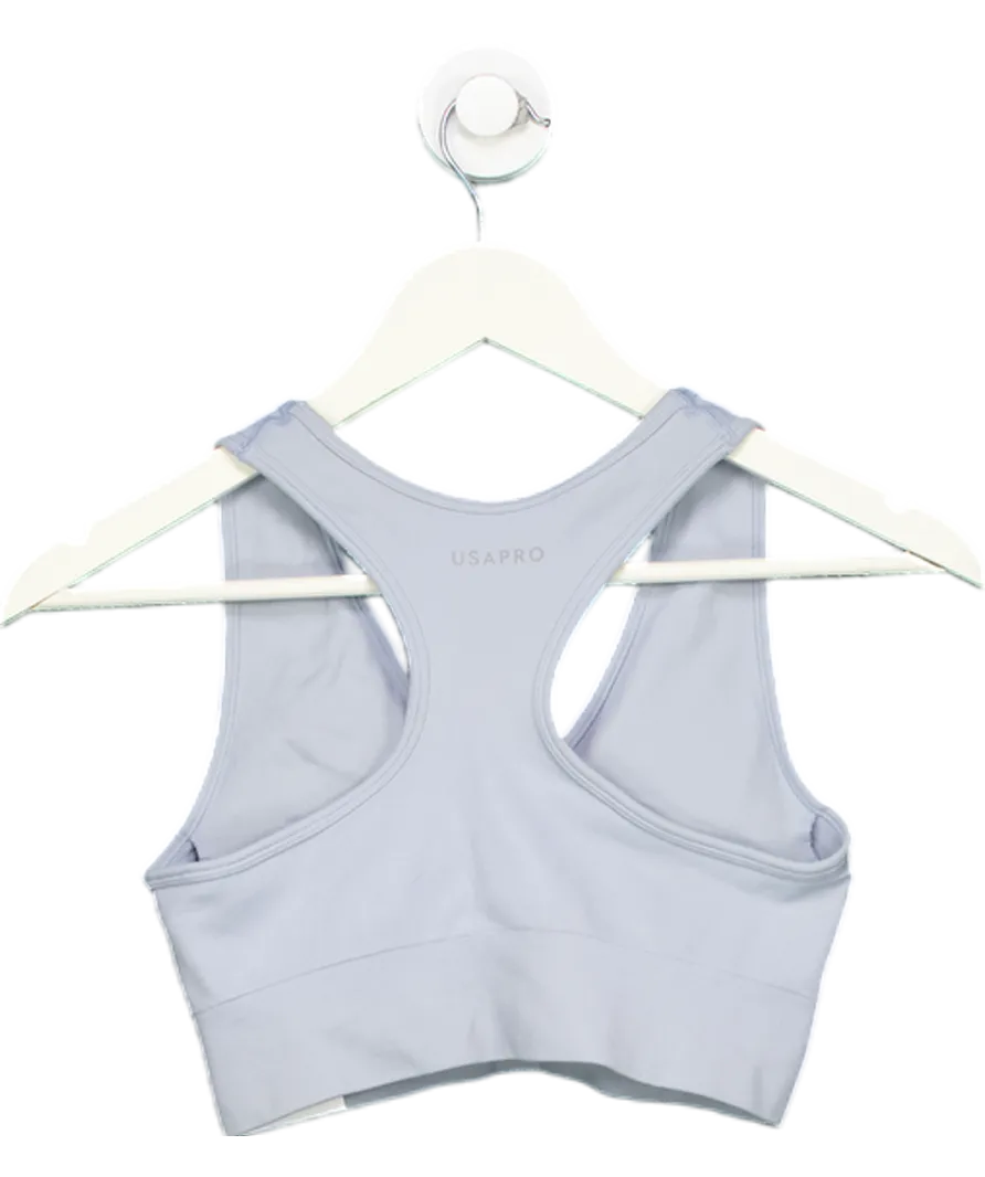 USA Pro Blue Crop Sports Bra UK 10