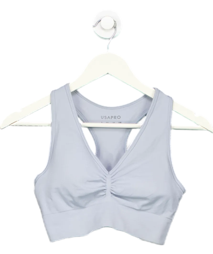 USA Pro Blue Crop Sports Bra UK 10