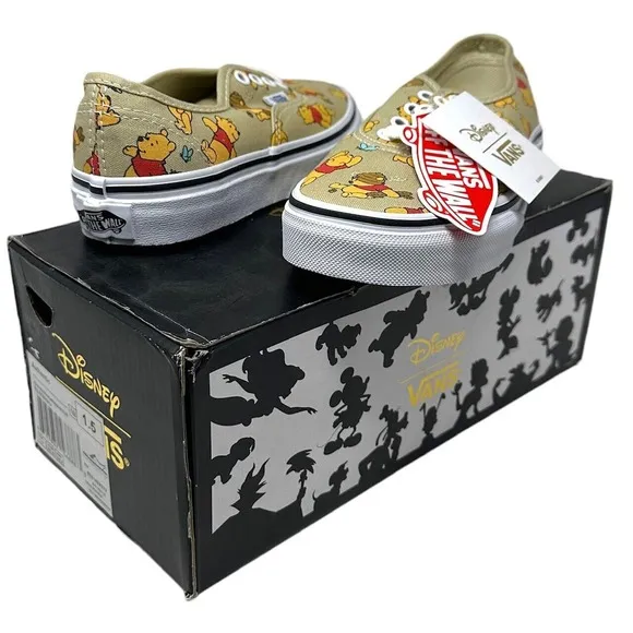 Vans Off The Wall Kids Youth X Disney Winnie The Pooh Lace Up Shoes