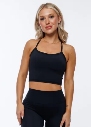 Vantage Cropped Tank - Black