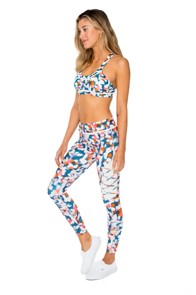 VIA BLANCA - Crossback Sports Bra & Laced Panel Skinny Legging • Multicolor
