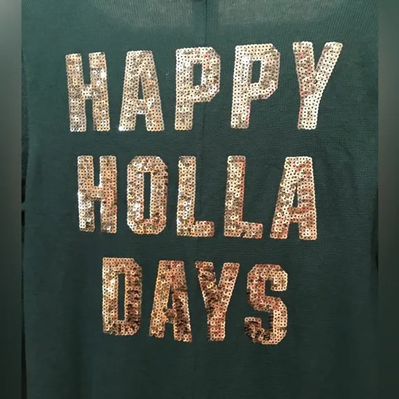 Victoria’s Secret PINK Green Happy Holla Days Pajama One Piece Sleepwear L