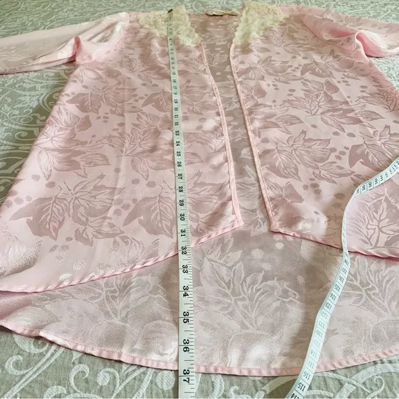 Victoria's Secret Sleepwear Women Medium Pink Ivory Robe NegligeeGold Label Vint