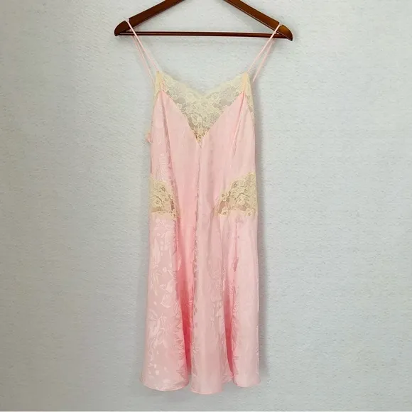 Victoria's Secret Sleepwear Women Medium Pink Ivory Robe NegligeeGold Label Vint