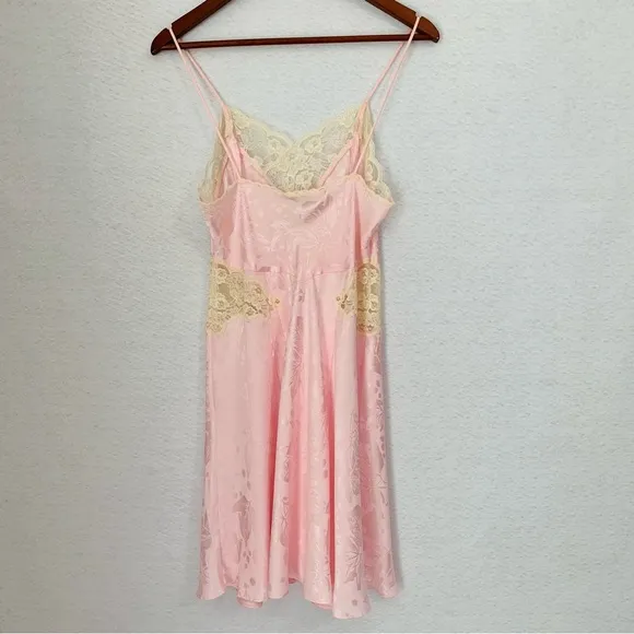 Victoria's Secret Sleepwear Women Medium Pink Ivory Robe NegligeeGold Label Vint