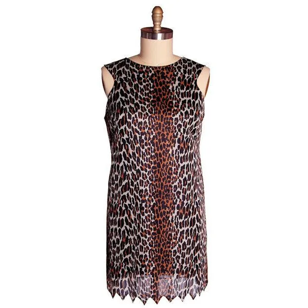 Vintage Peignoir Leopard Print Nylon Set Vanity Fair Small 1960s