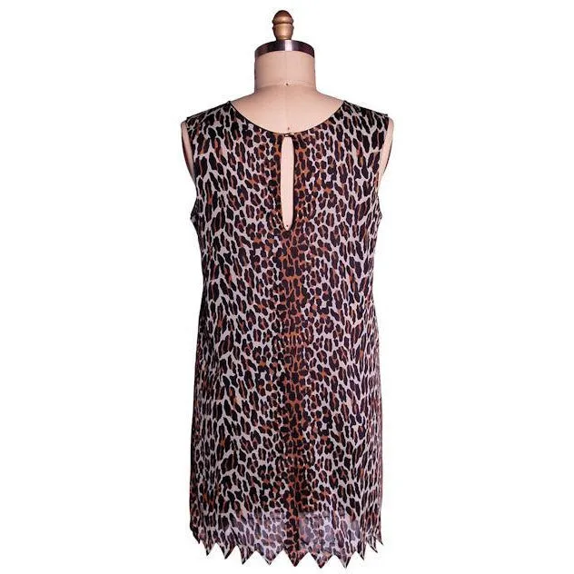 Vintage Peignoir Leopard Print Nylon Set Vanity Fair Small 1960s