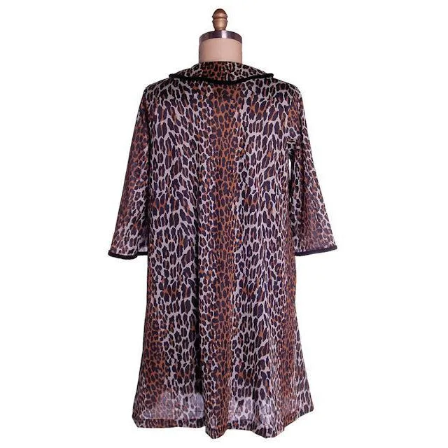 Vintage Peignoir Leopard Print Nylon Set Vanity Fair Small 1960s