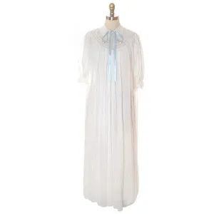 Vintage Peignoir Off White Honeymoon Nylon Lady Leonora 1950s