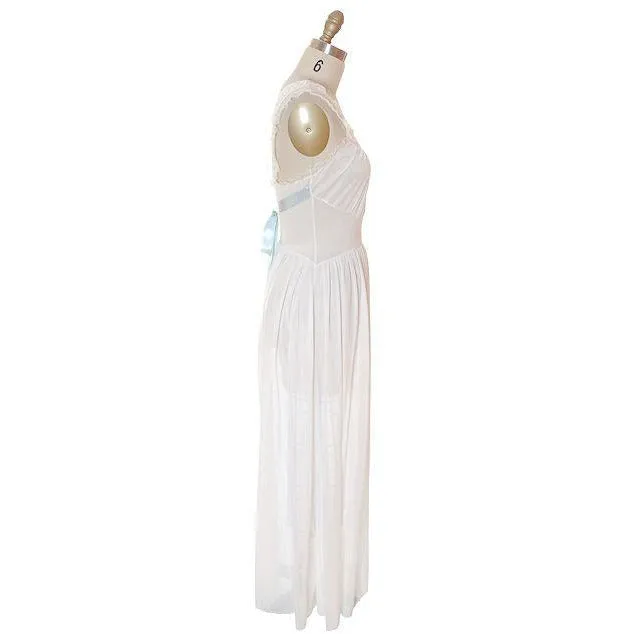 Vintage Peignoir Off White Honeymoon Nylon Lady Leonora 1950s