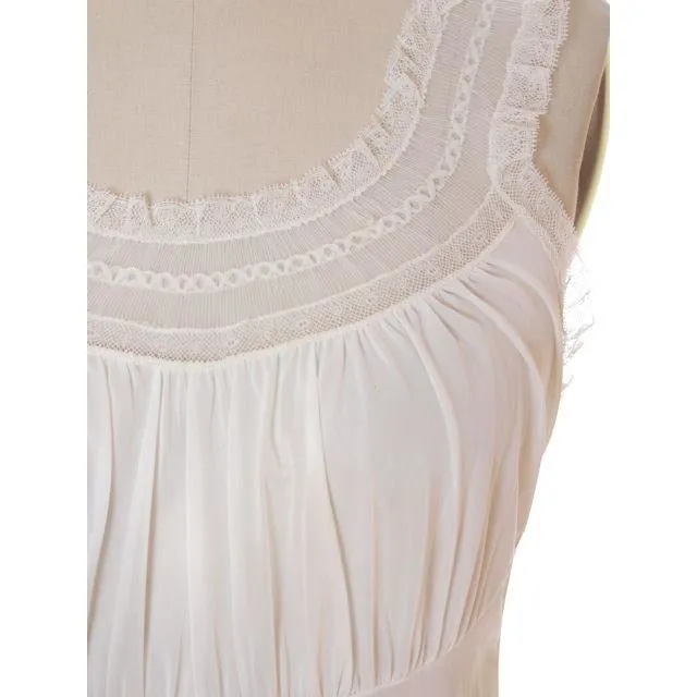 Vintage Peignoir Off White Honeymoon Nylon Lady Leonora 1950s