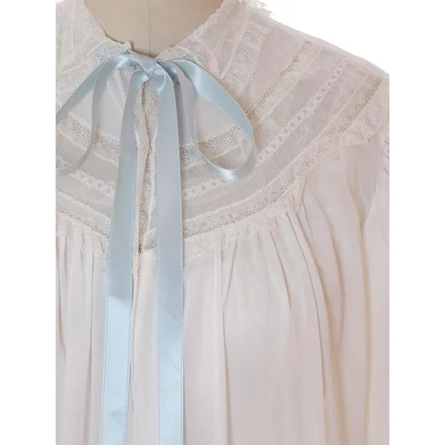 Vintage Peignoir Off White Honeymoon Nylon Lady Leonora 1950s