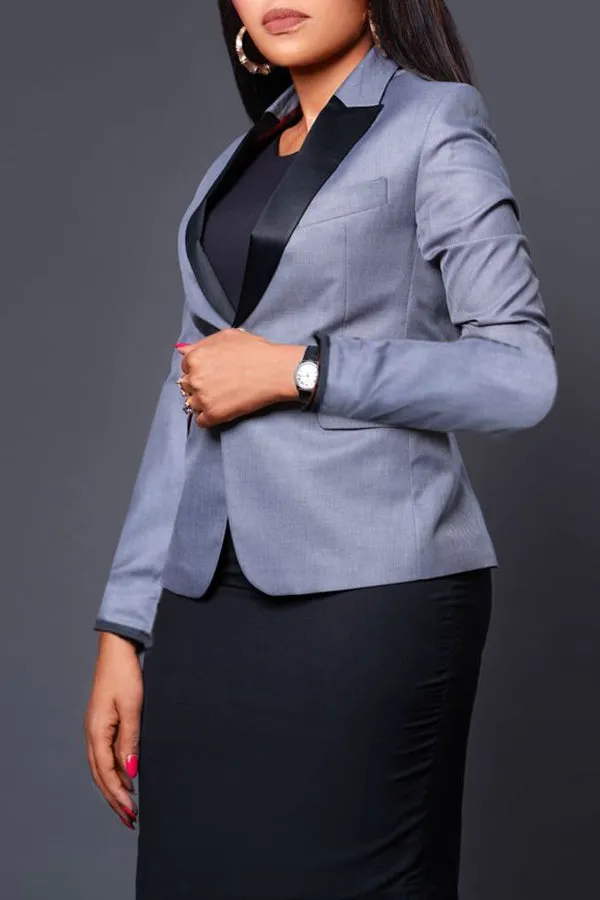 Vintage Two Tone Blazer & Skirt Set
