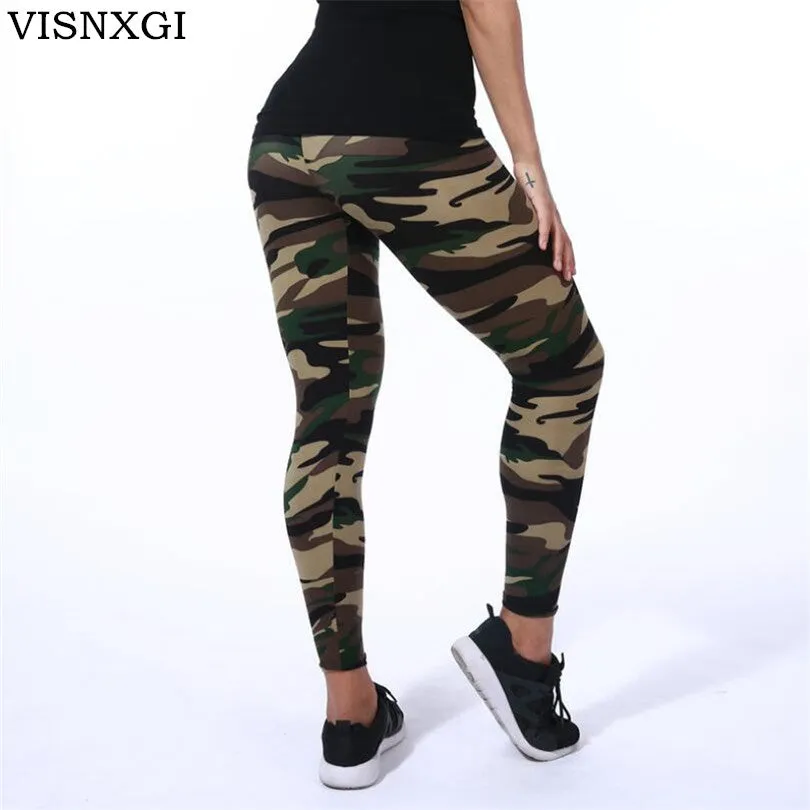 VISNXGI High Quality Women Leggings High Elastic Skinny Camouflage Legging Spring Summer Slimming Women Leisure Jegging Pants