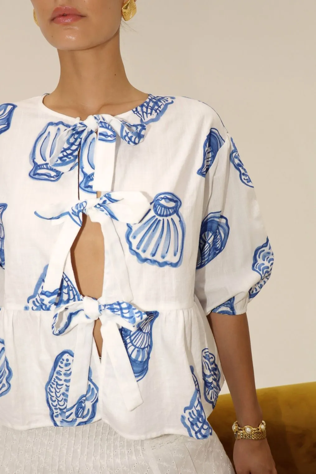Waterside Date Tie Up Blouse