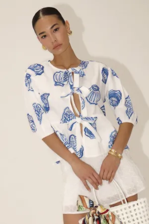 Waterside Date Tie Up Blouse