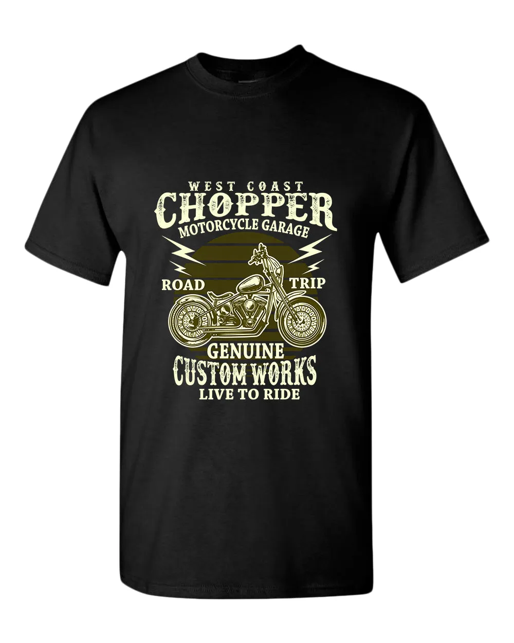 West chopper motorcycle garage t-shirt