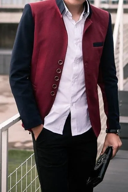 West Louis™ Fashion Patchwork Casual Blazer