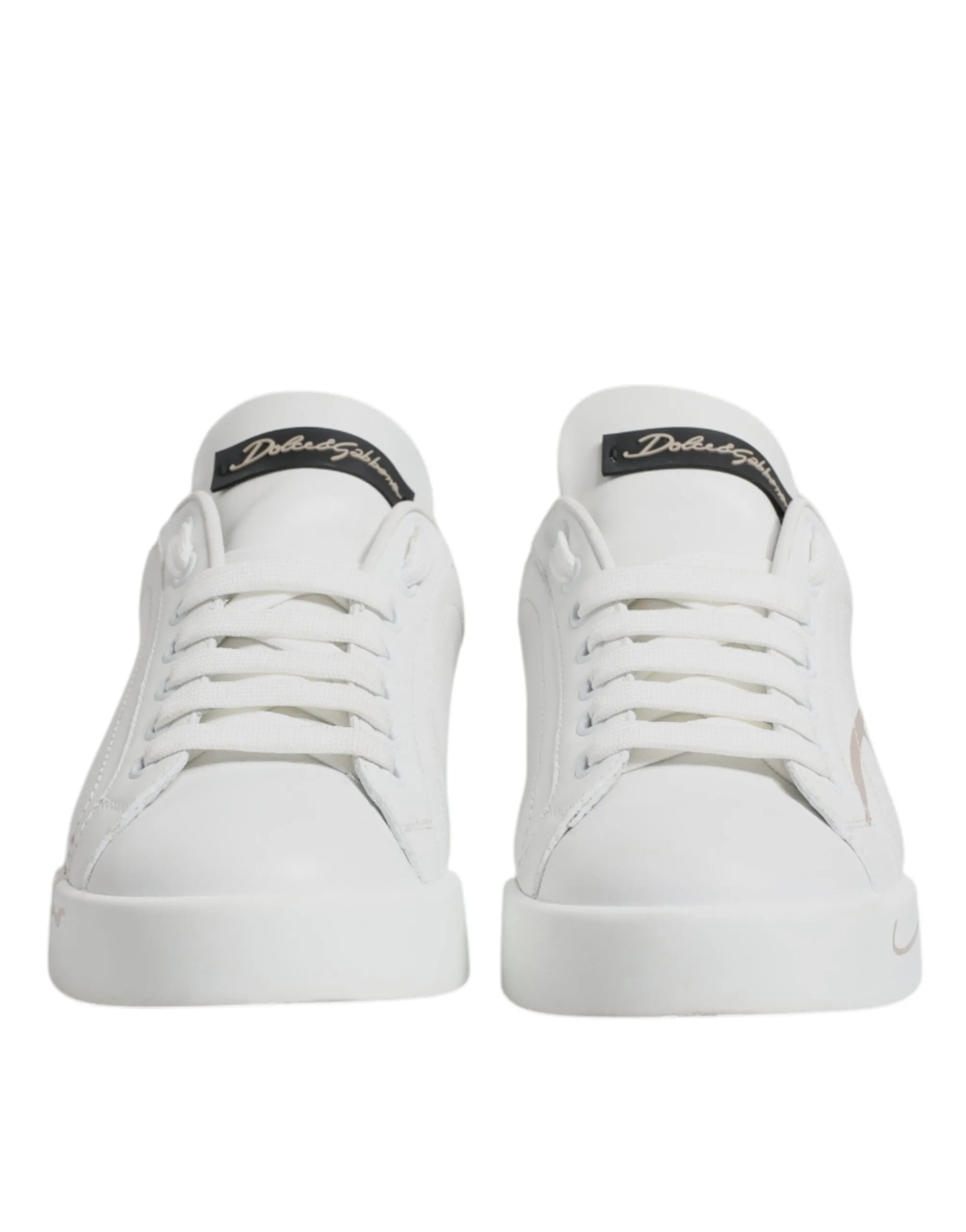 White Black Leather Low Top Sneakers Shoes